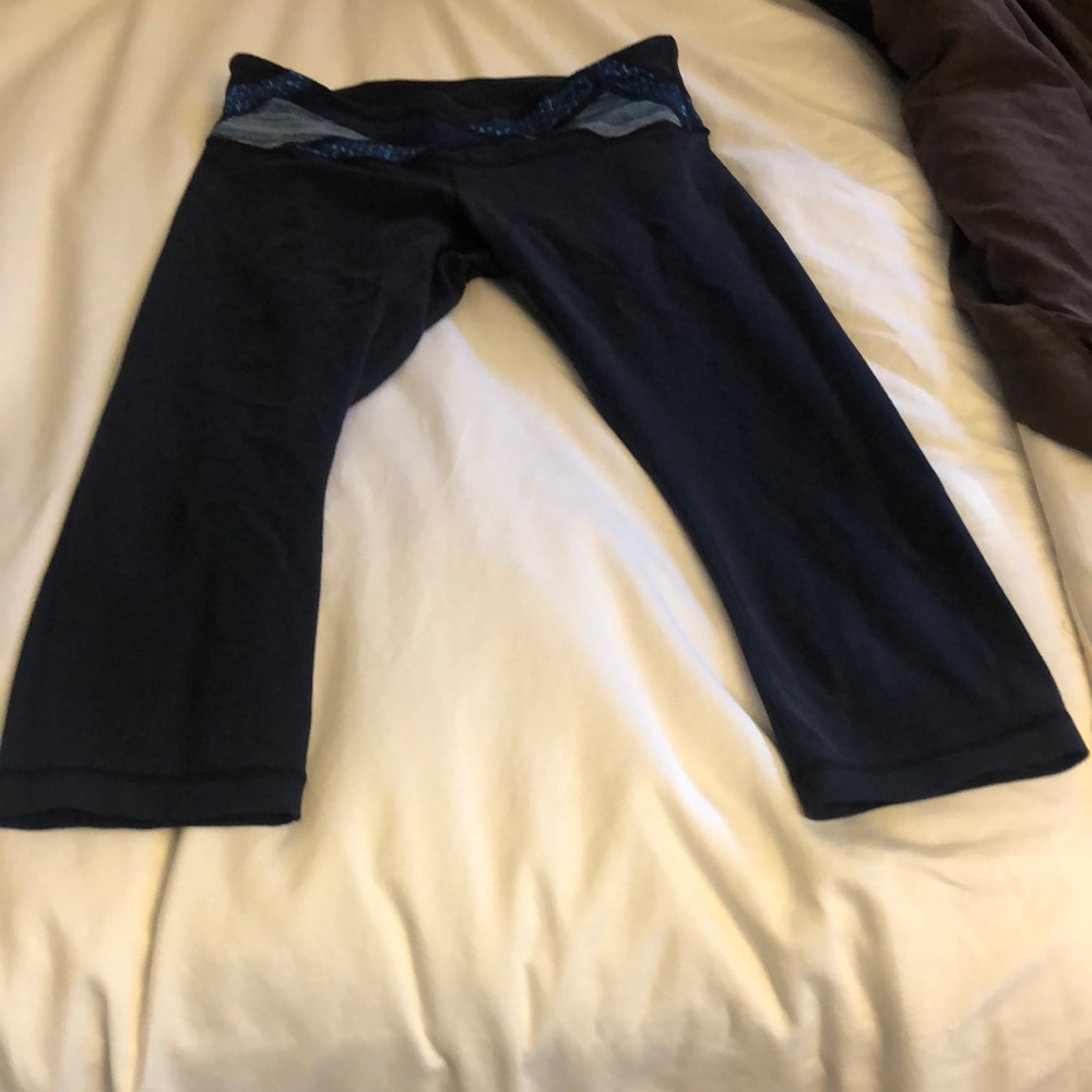 Lululemon crop leggings, some wear and tear